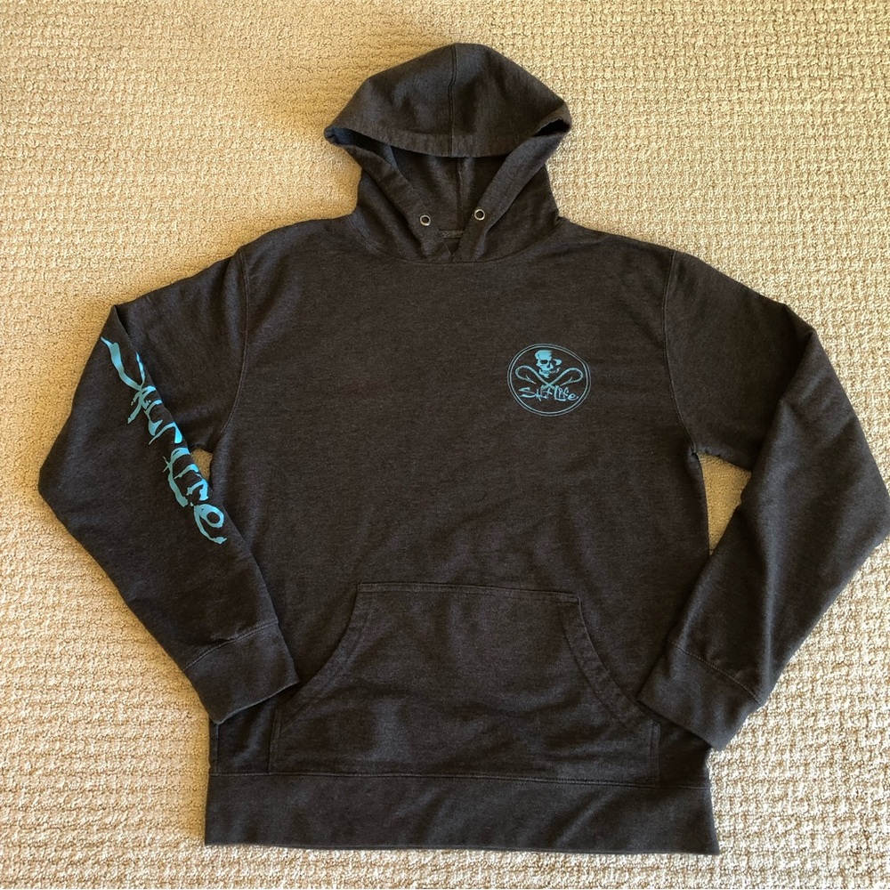 Salt Life Black Hoodie with Blue Accents